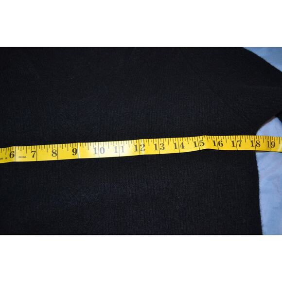 Black Sweater Dress V neck 100% Superfine Merino Wool Size Small - Picture 5 of 5